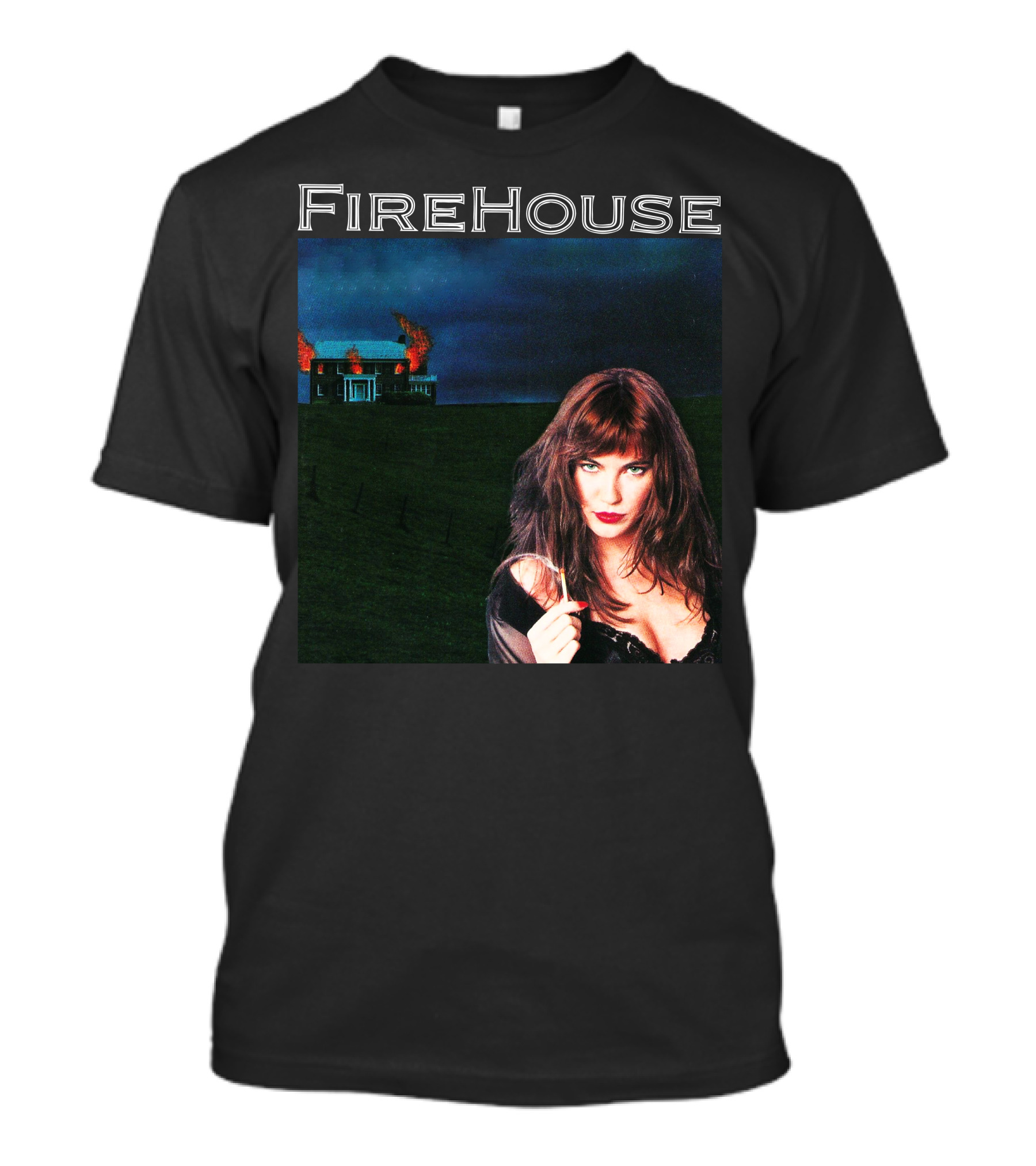 FireHouse Woman In Front Of Burning House T-Shirt