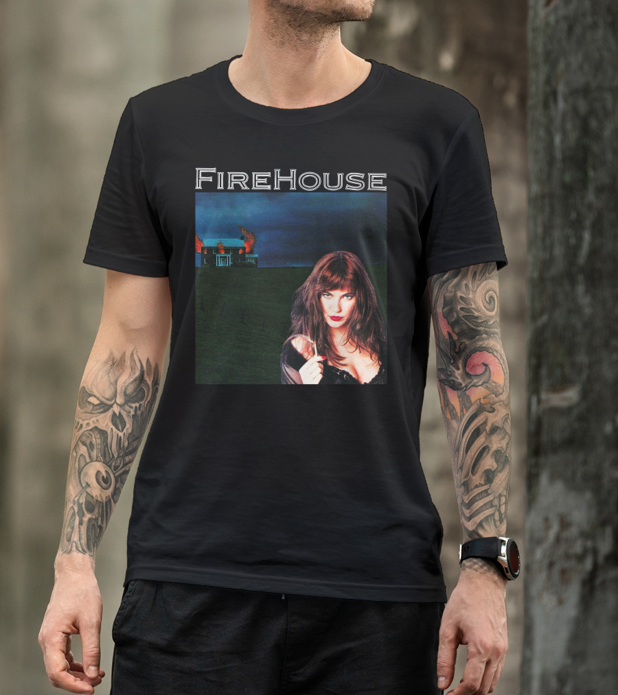 FireHouse Woman In Front Of Burning House T-Shirt