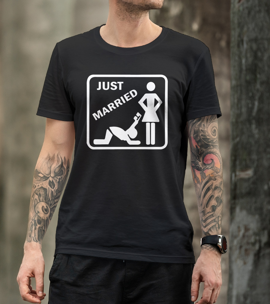 Just Married Funny Wrench Couple T-Shirt