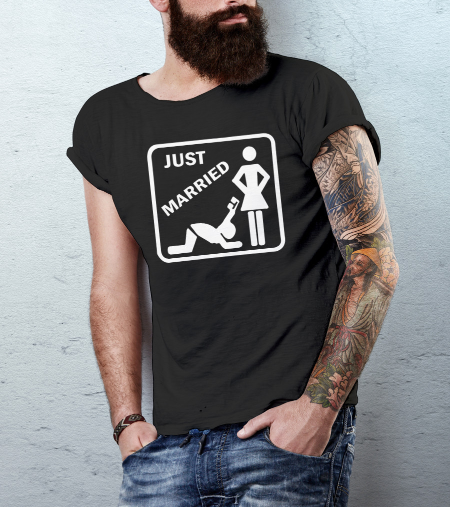 Just Married Funny Wrench Couple T-Shirt
