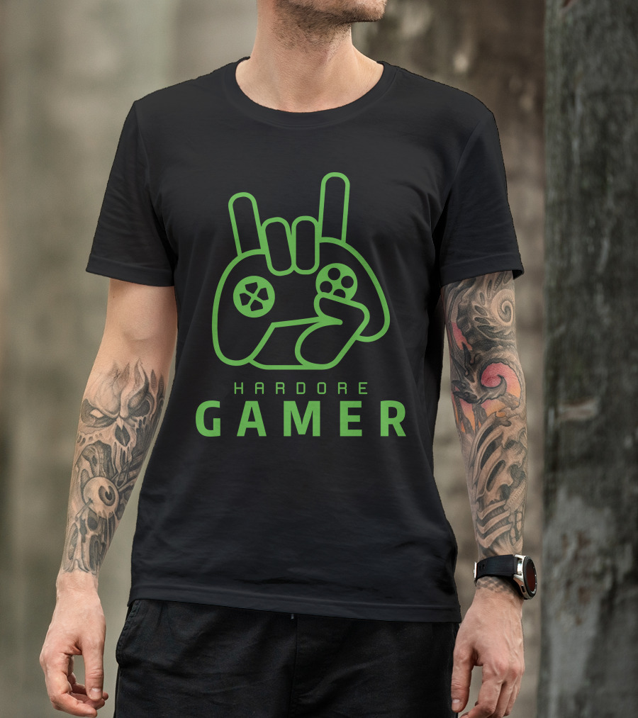 Hardcore Gamer Controller Hand T-Shirt
