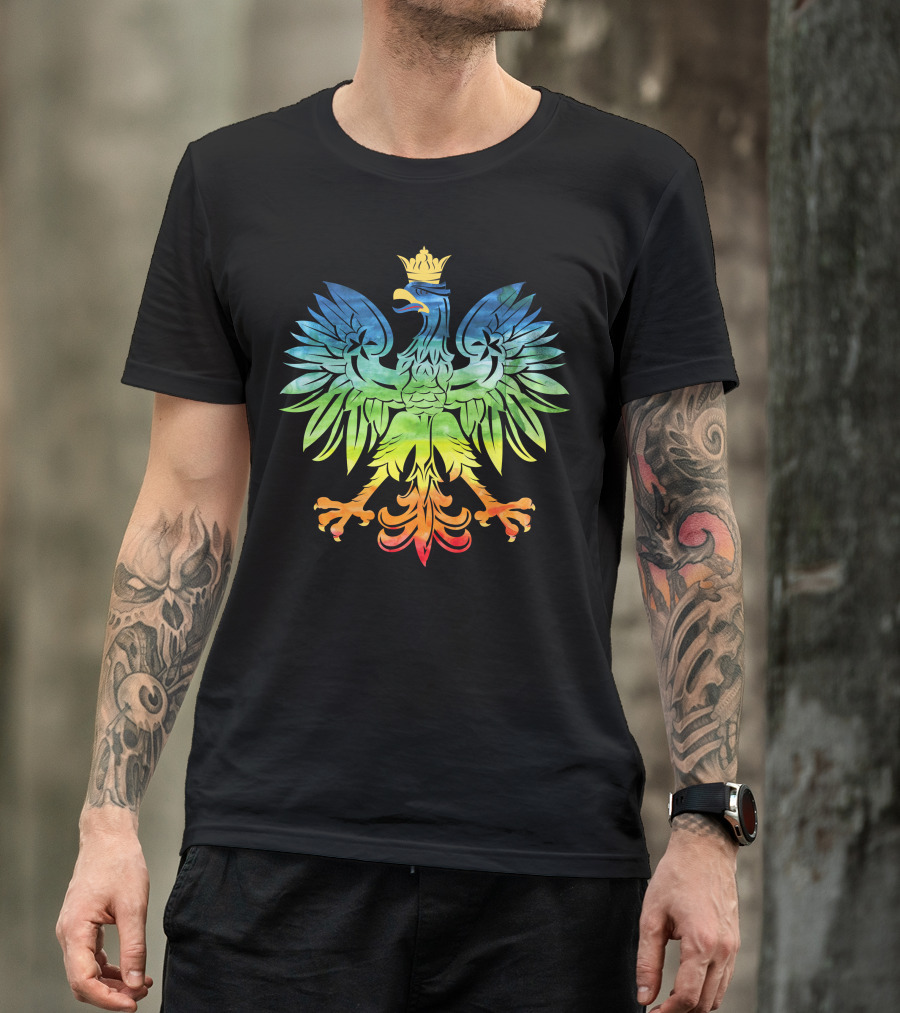 Gay Poland Rainbow Eagle Emblem T-Shirt