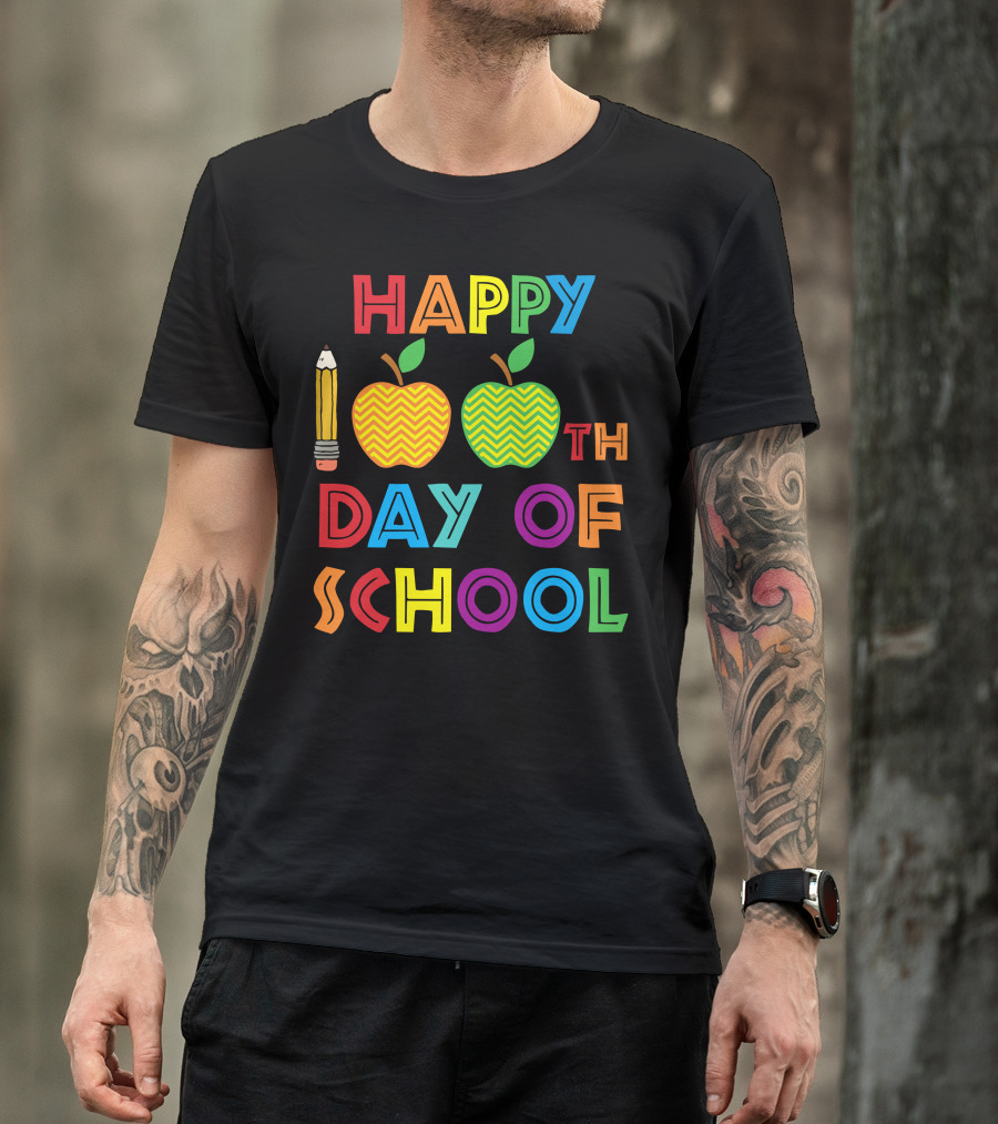 HAPPY 100TH DAY OF SCHOOL PENCIL APPLES T-Shirt