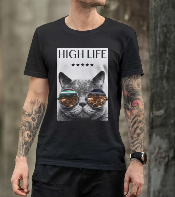 HIGH LIFE CAT CITY NIGHT GOGGLES FIVE STARS T-Shirt
