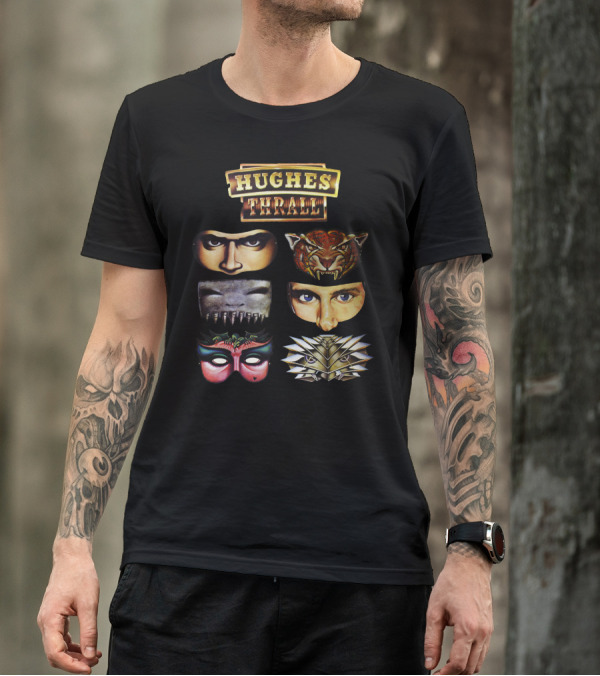 Hughes Thrall Faces With Eyes And Masks T-Shirt