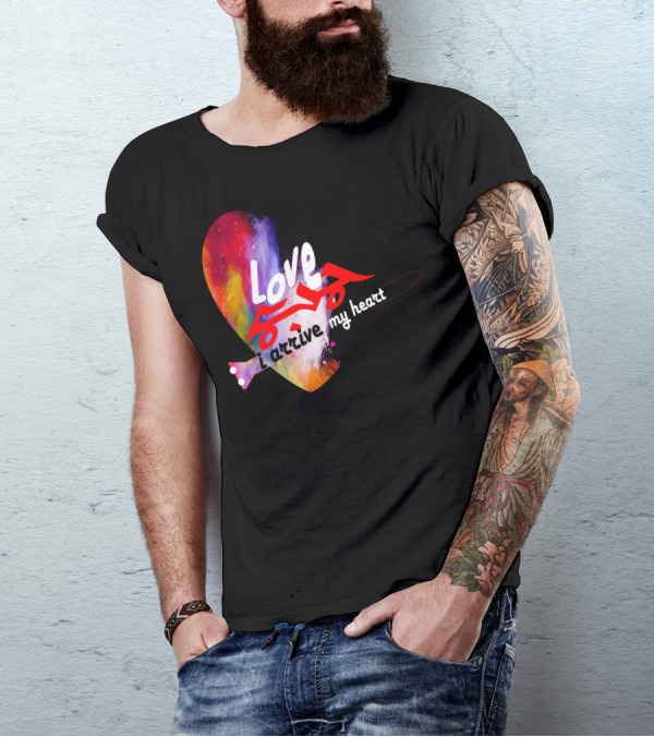 Love Arabic Calligraphy I Arrive My Heart T-Shirt