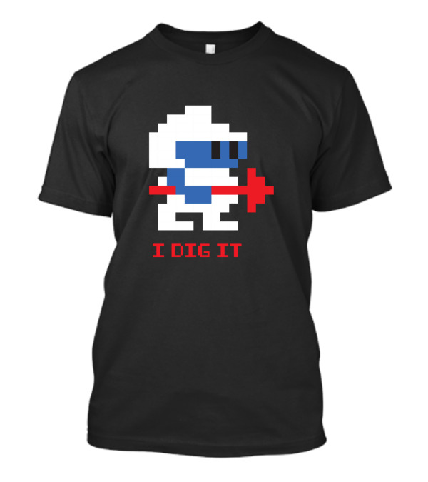 I Dig It Retro Pixel Miner Video Game T-Shirt