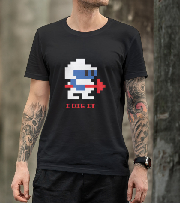 I Dig It Retro Pixel Miner Video Game T-Shirt