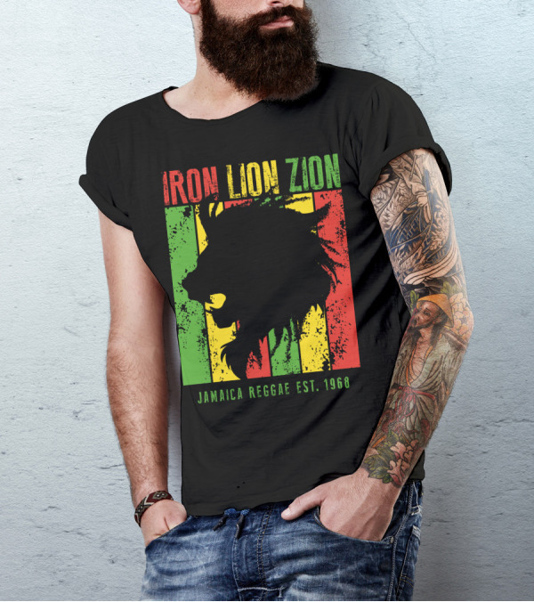 IRON LION ZION JAMAICA REGGAE EST. 1968 T-Shirt