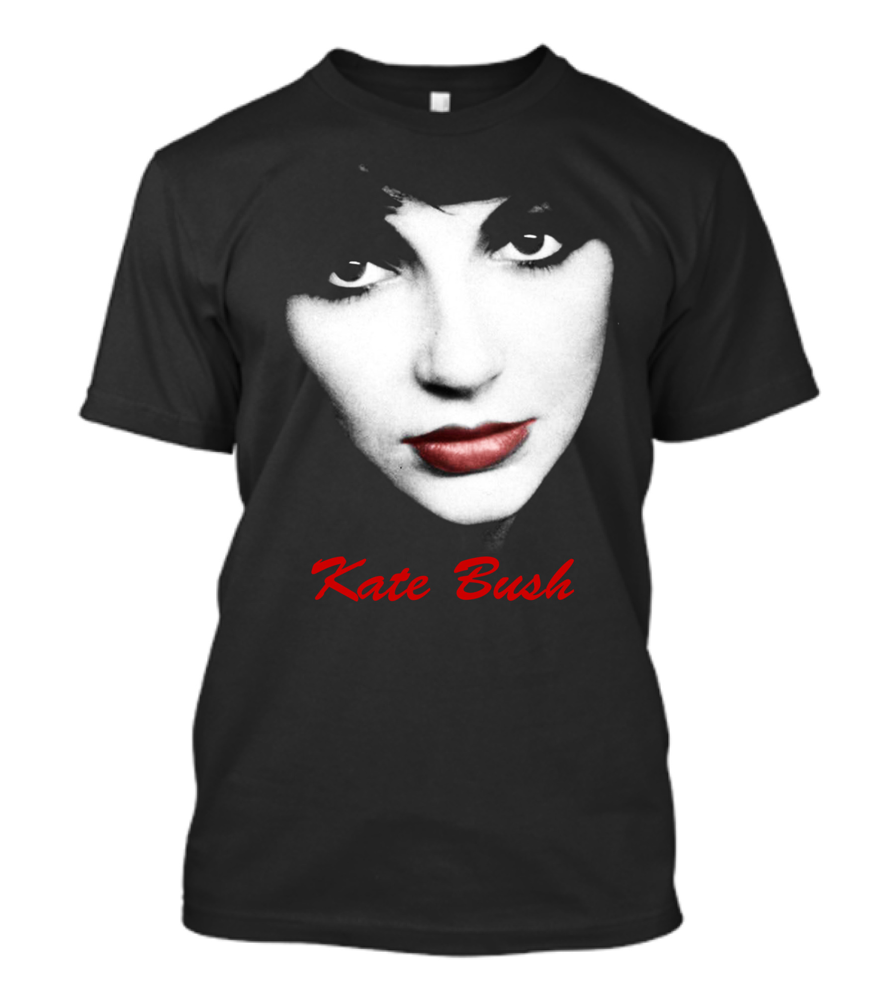 Kate Bush Monochrome Portrait With Red Lips T-Shirt