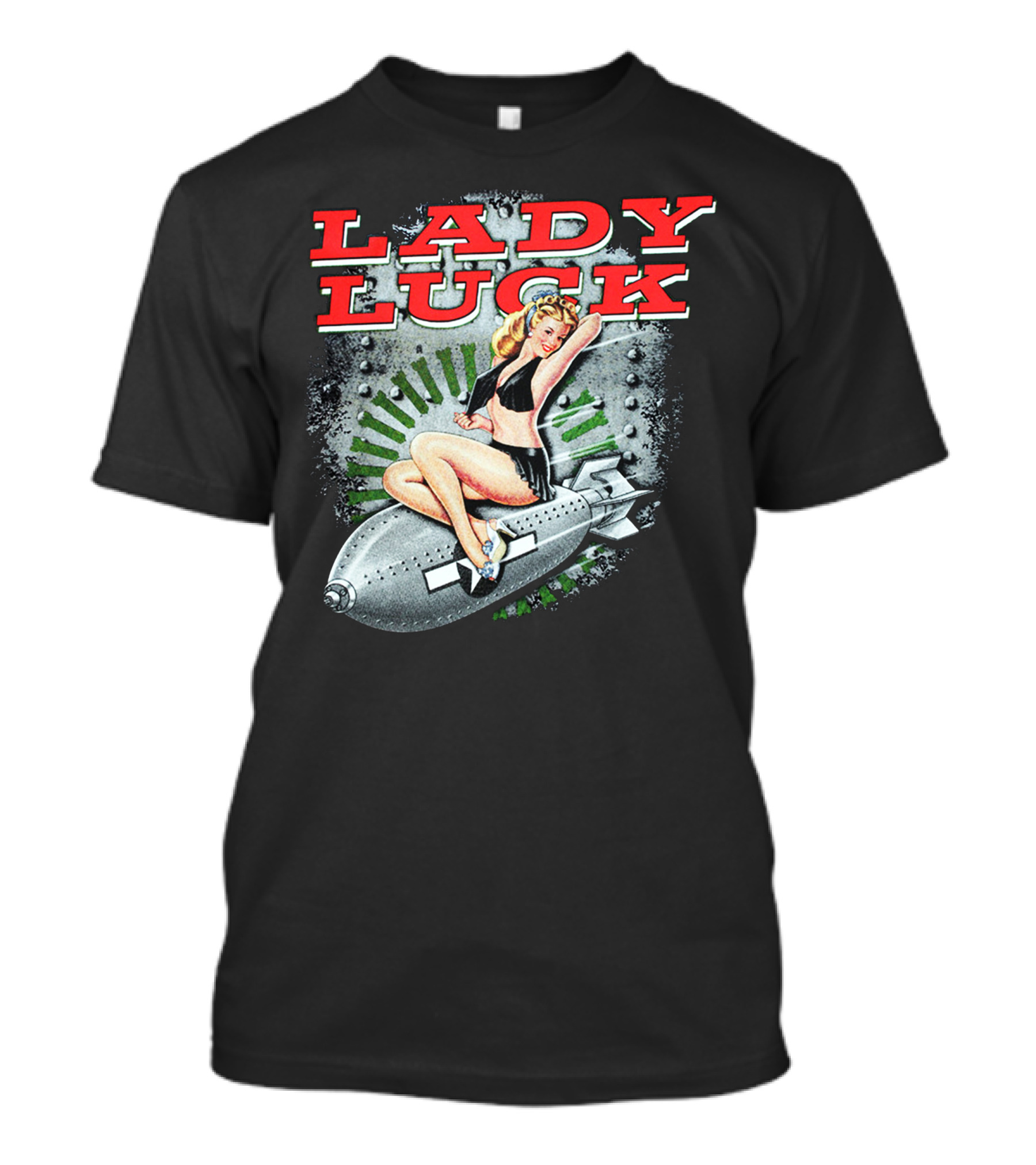 LADY LUCK Pin-Up Art Bombshell T-Shirt