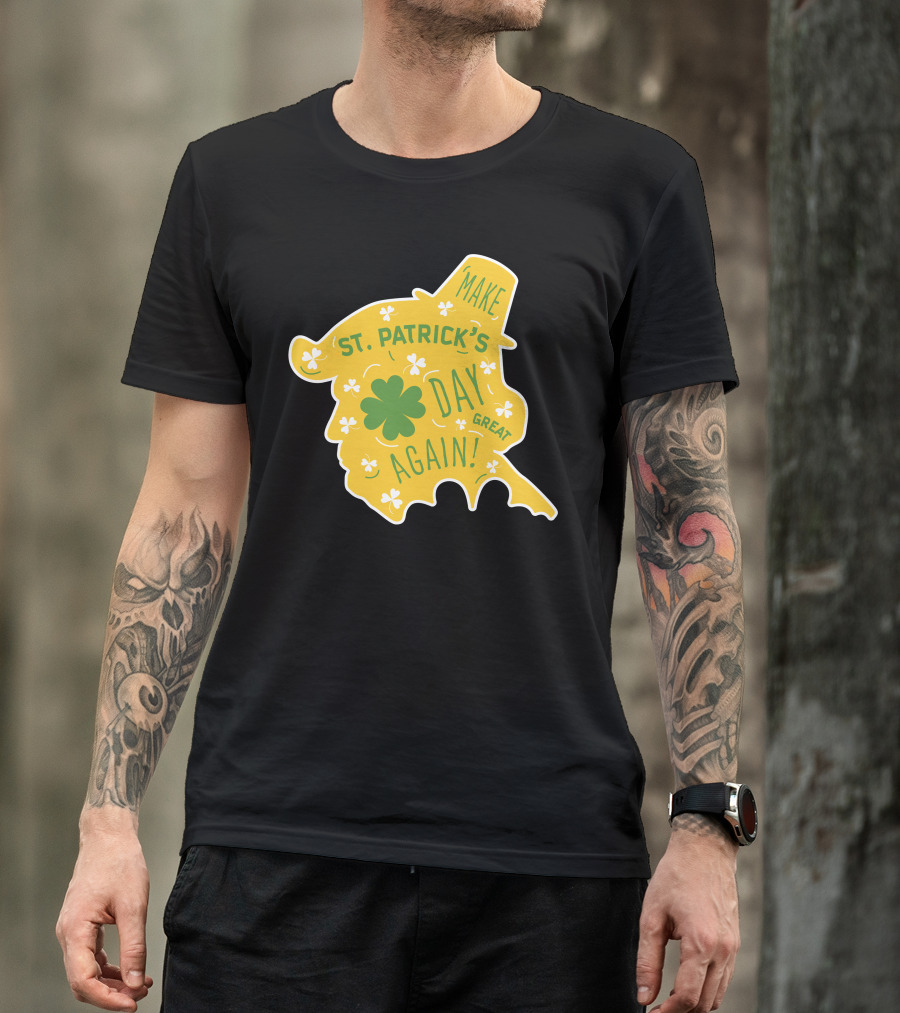 Make St. Patrick's Day Great Again Shamrock Hat Clover Icons T-Shirt