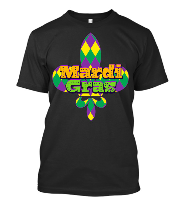 Mardi Gras Argyle Fleur-de-Lis T-Shirt