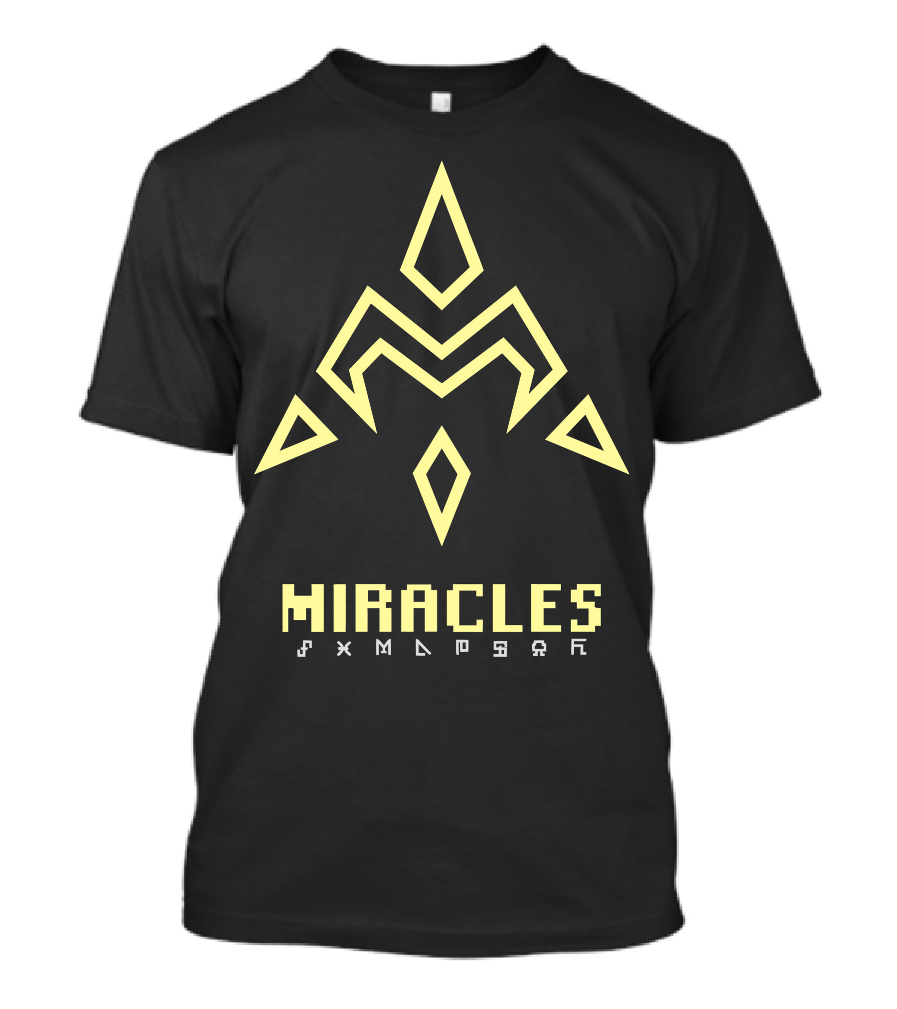 MIRACLES Geometric Symbol With Stylized Letters T-Shirt