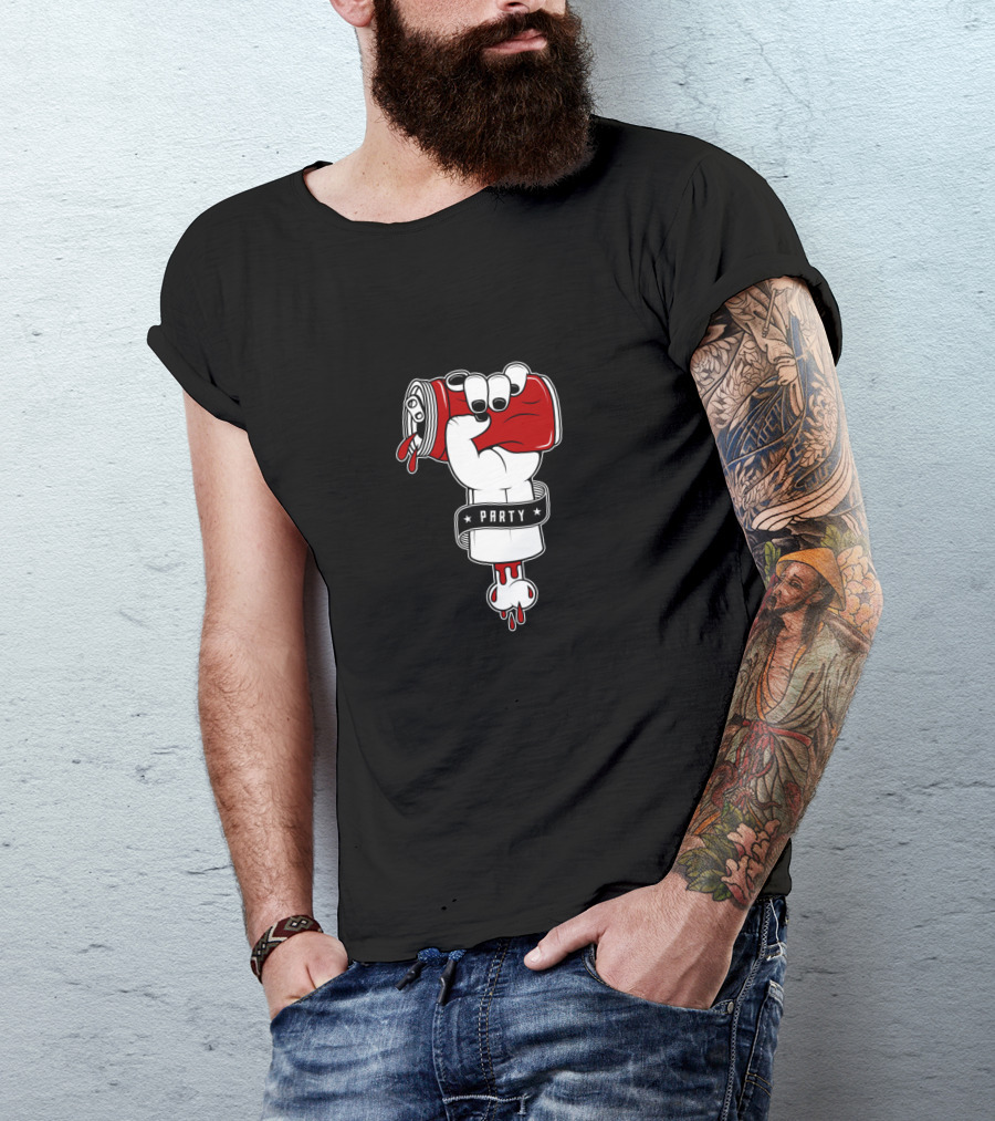 Party Fist Holding Red Cup Mode T-Shirt