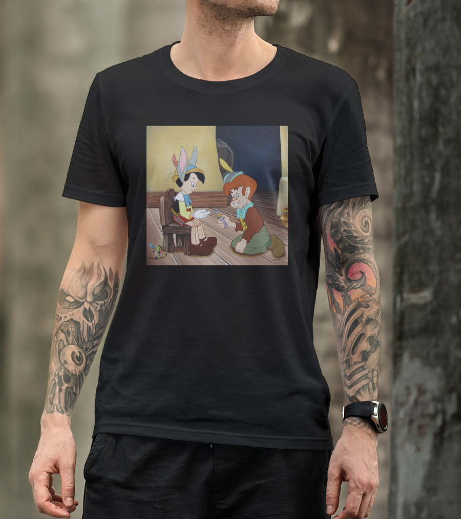 Pinocchio Heroin Parody Scene With Man Injecting T-Shirt