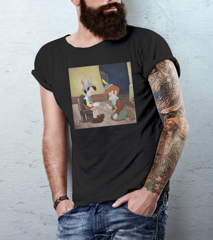 Pinocchio Heroin Parody Scene With Man Injecting T-Shirt