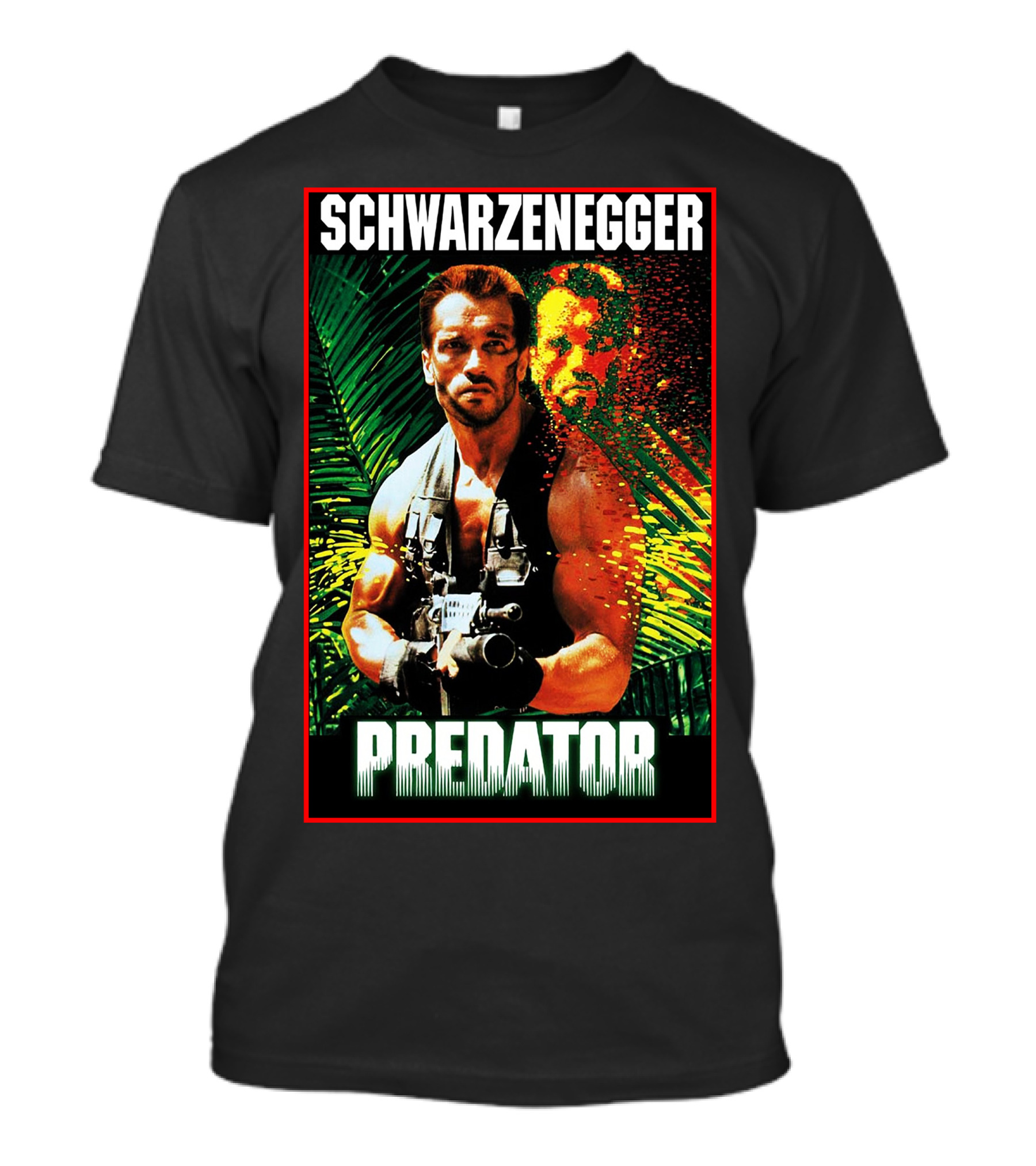 Schwarzenegger Predator Jungle Action Scene T-Shirt