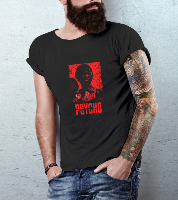 Psycho Alfred Hitchcock Red Noir Thriller Vintage T-Shirt