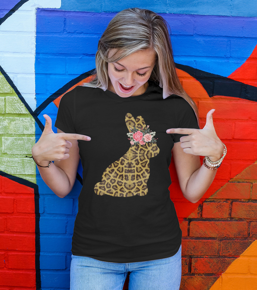 Rabbit Leopard Floral T-Shirt
