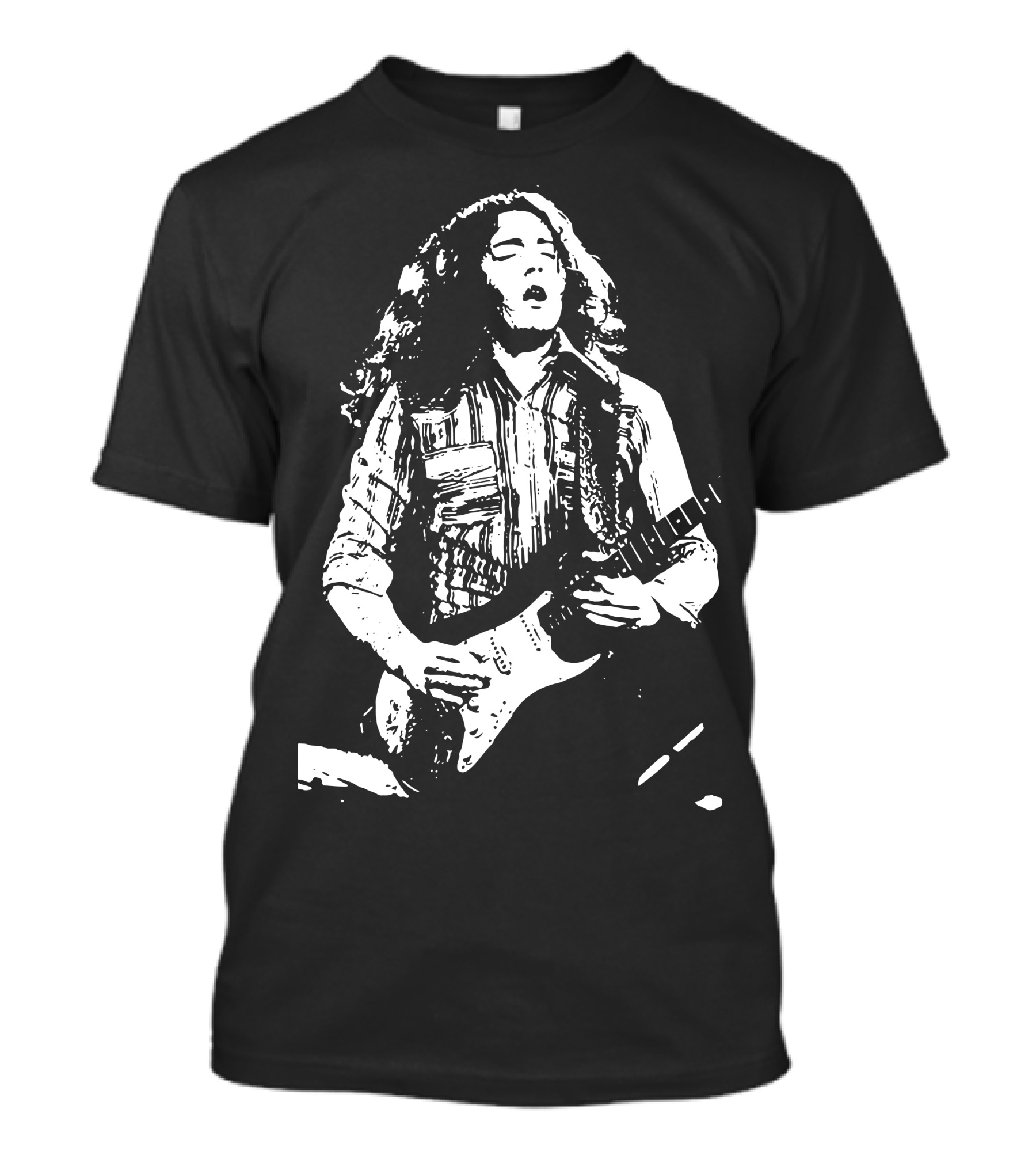 Rory Gallagher Black And White Guitarist T-Shirt