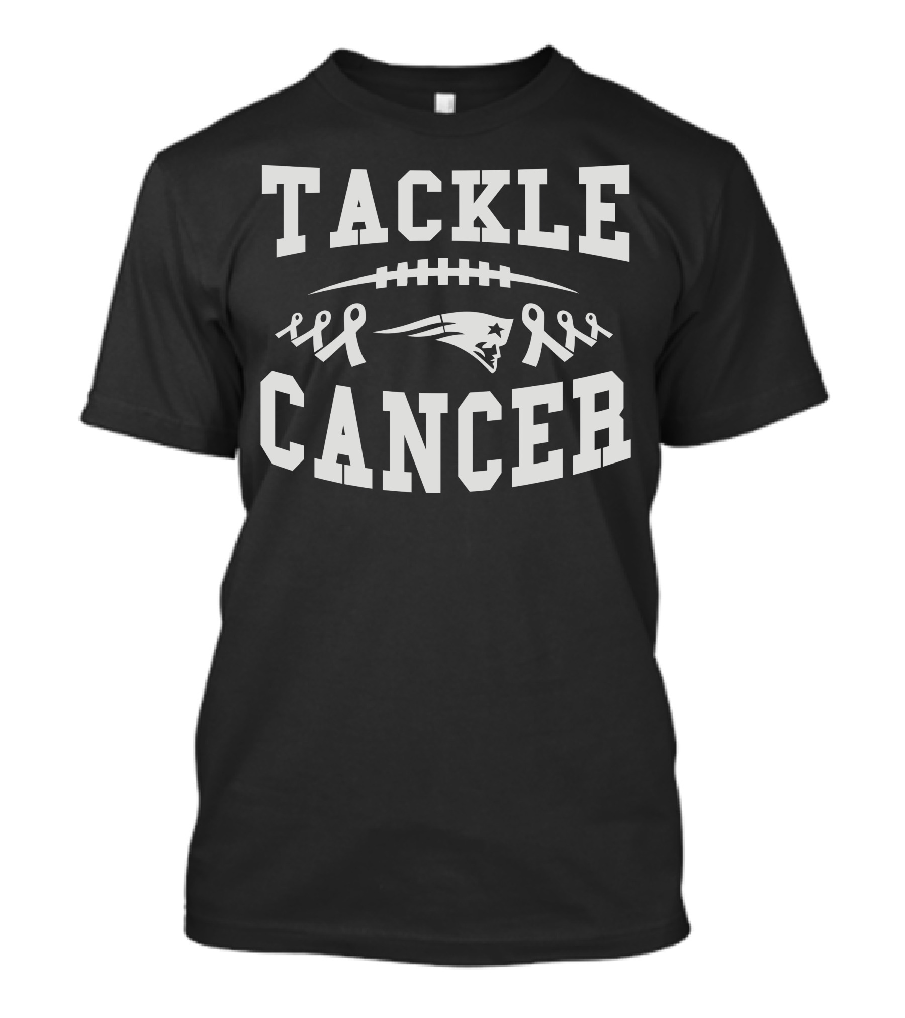 Tackle Cancer New England Patriots Logo Football Awareness Ribbons T-Shirt