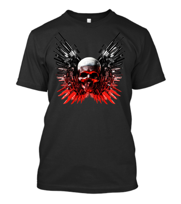 The Expendables 3 Stallone Statham Skull Wings With Guns Action Movie T-Shirt