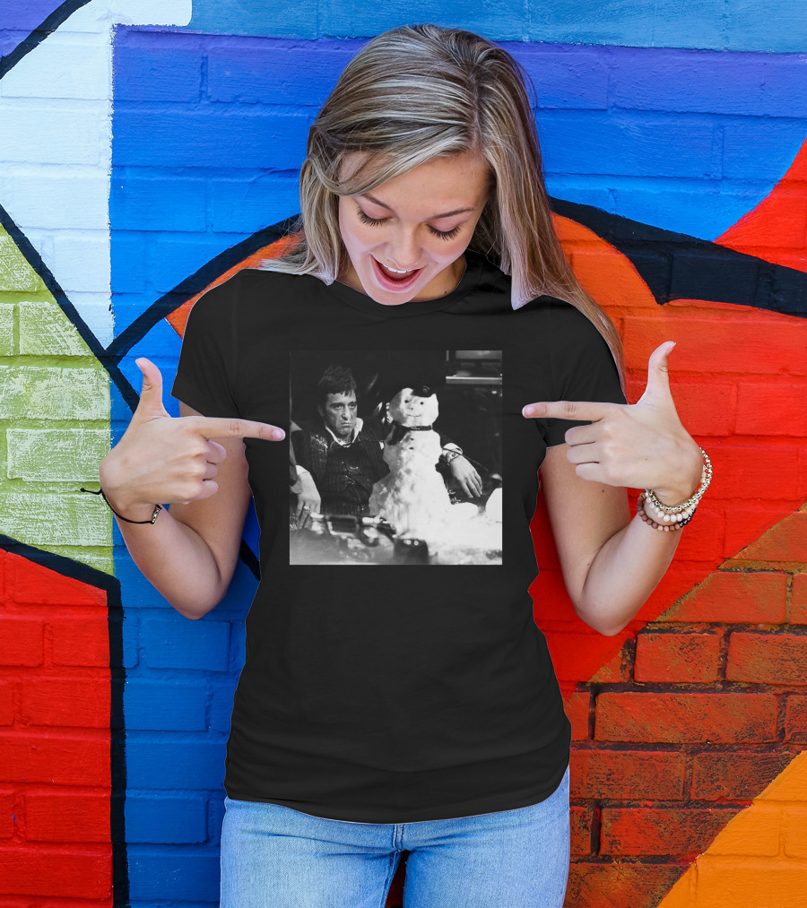 Tony Montana Scarface Snowman Scene T-Shirt