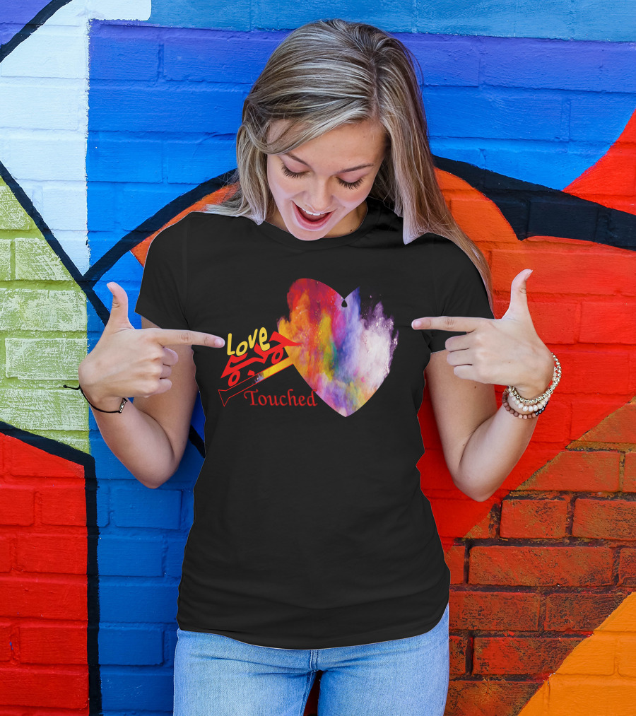 Love Touched Colorful Heart Explosion T-Shirt
