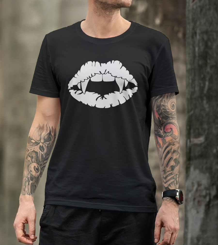 Fanged Vampire Teeth Illustrated T-Shirt