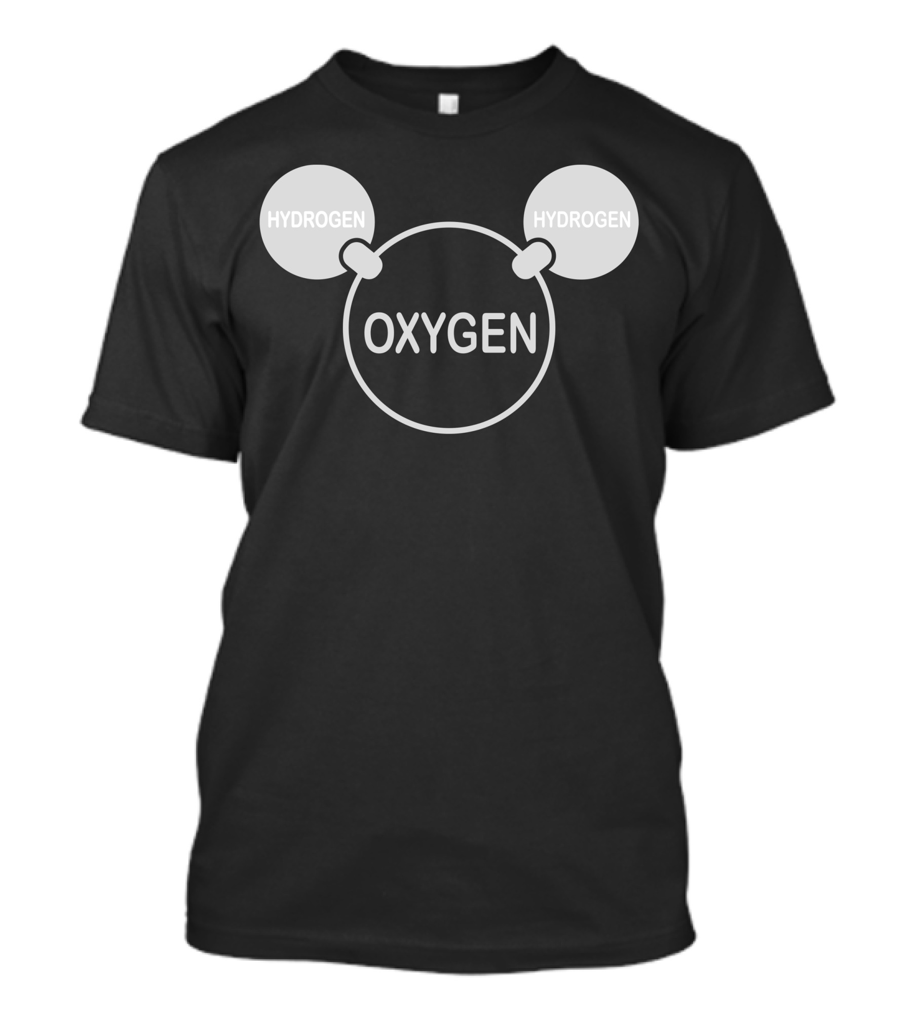 Hydrogen Oxygen Water Molecule Diagram T-Shirt