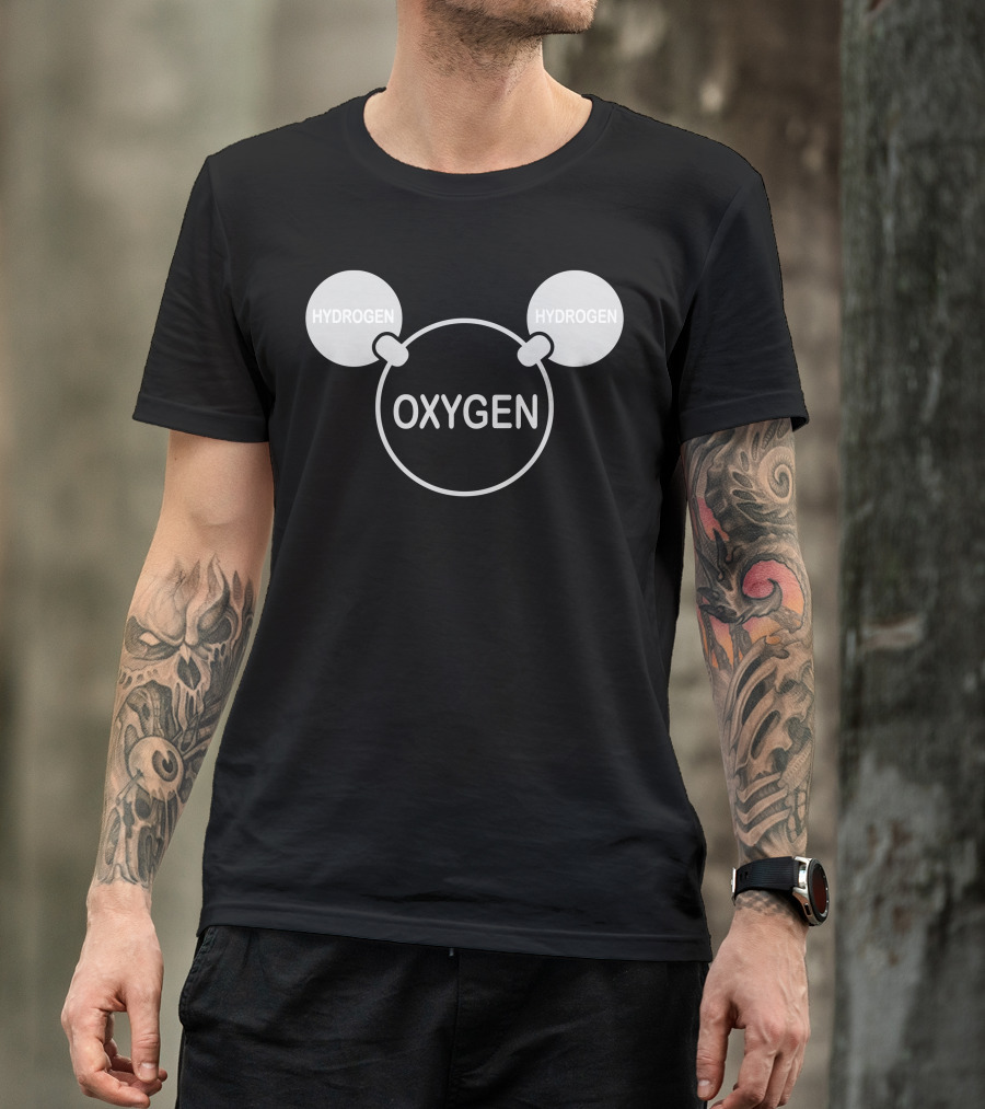 Hydrogen Oxygen Water Molecule Diagram T-Shirt