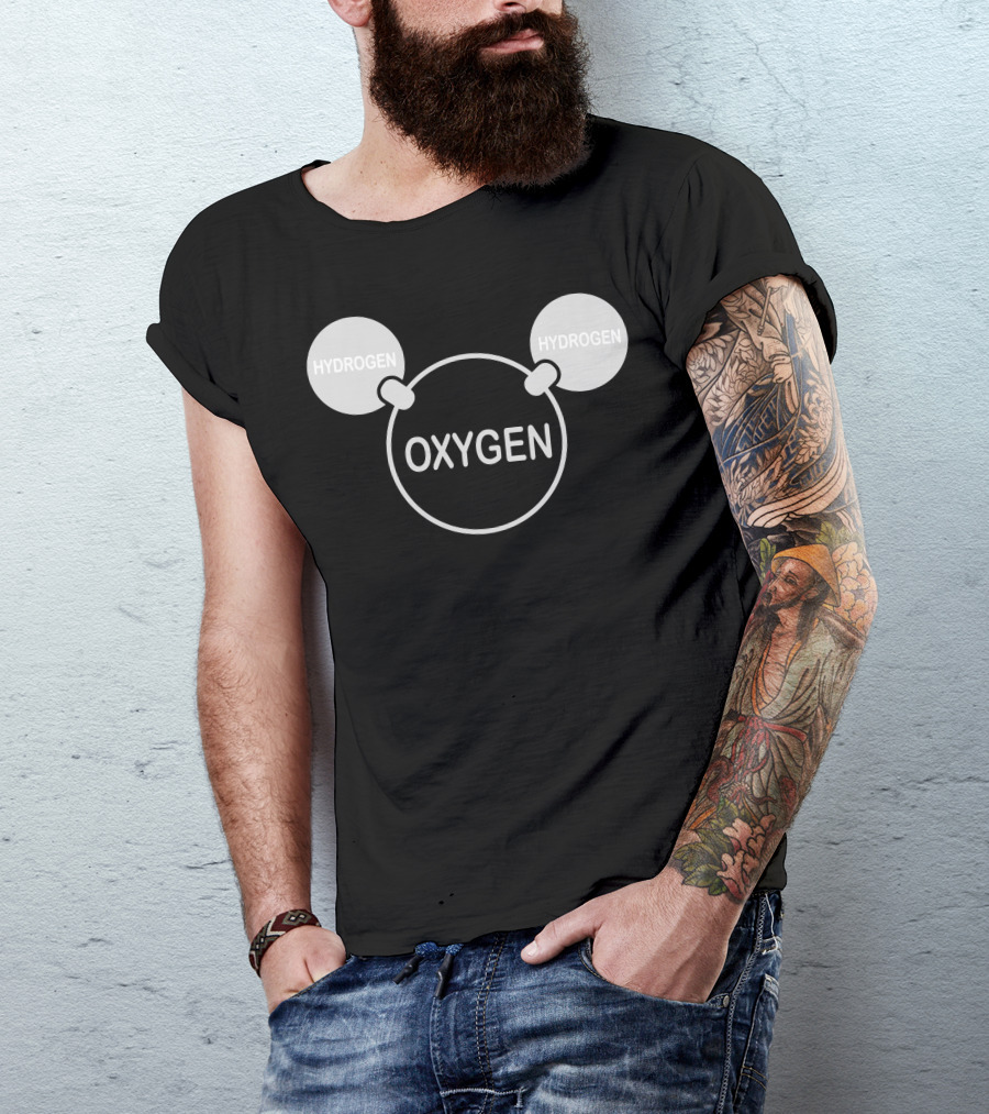 Hydrogen Oxygen Water Molecule Diagram T-Shirt