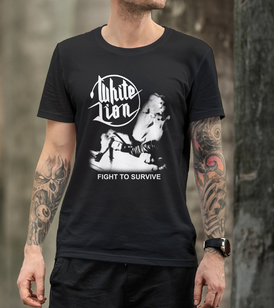 White Lion Fight To Survive Iconic Album Cover T-Shirt