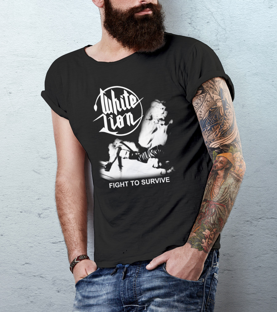 White Lion Fight To Survive Iconic Album Cover T-Shirt