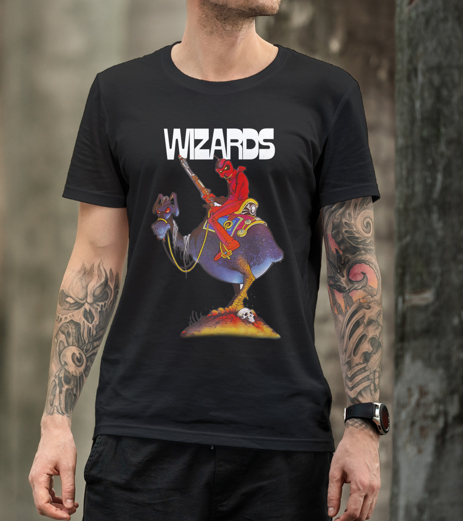 Wizards Animated Movie Character Riding Creature T-Shirt