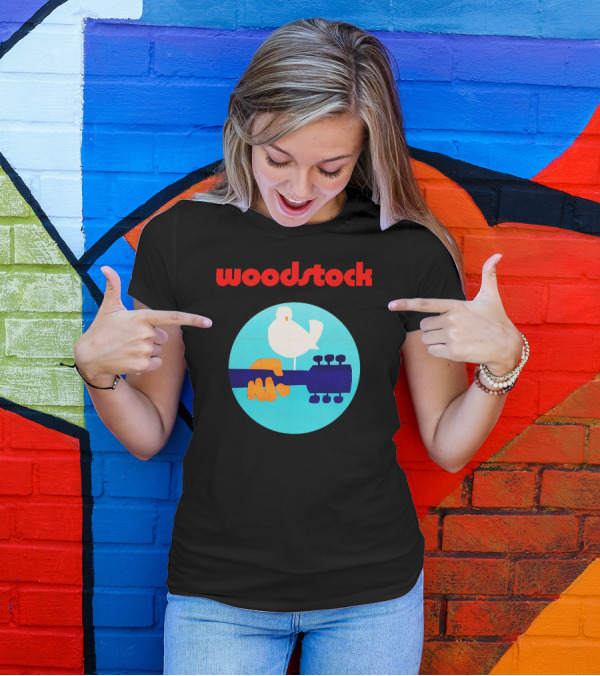 Woodstock Festival Bird On Guitar T-Shirt