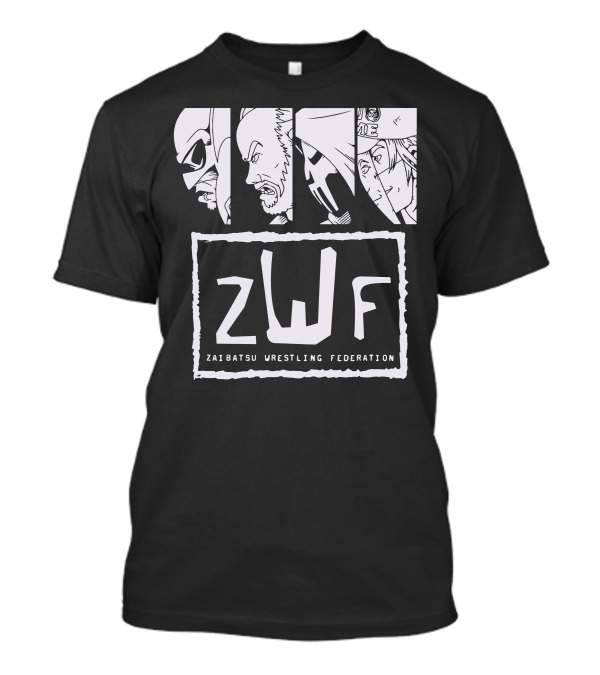 ZWF Zaibatsu Wrestling Federation Comic Style Characters T-Shirt