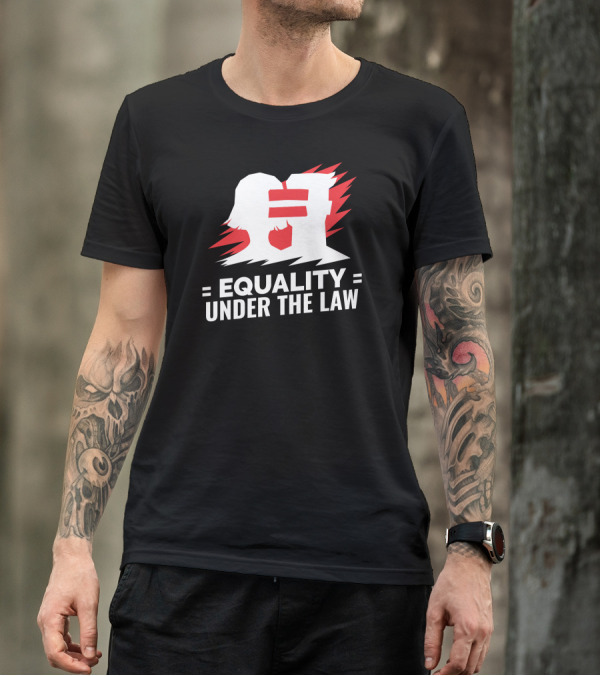 Equality Under The Law Red And White Silhouette With Equal Sign T-Shirt
