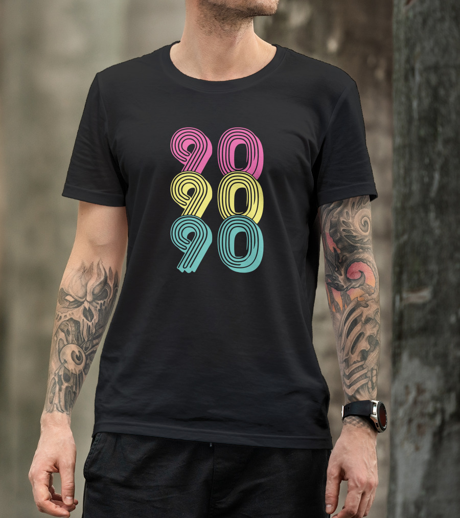 90 90 90 90 Nineties Retro Vibrant Colors T-Shirt