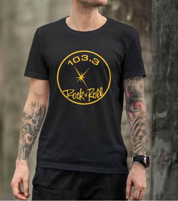 103.3 KDF Rock N Roll Radio Circular T-Shirt