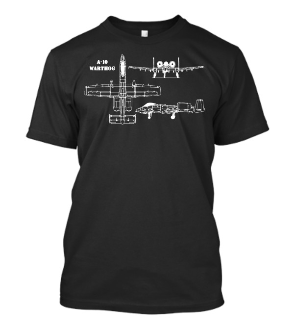 A-10 Warthog Aircraft Blueprints T-Shirt
