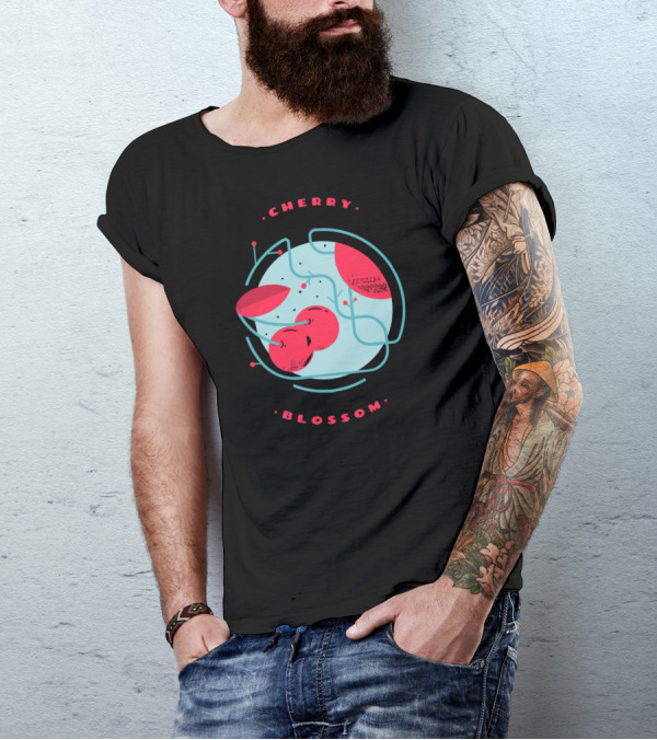 CHERRY Blossom Digital Abstract Cherry T-Shirt