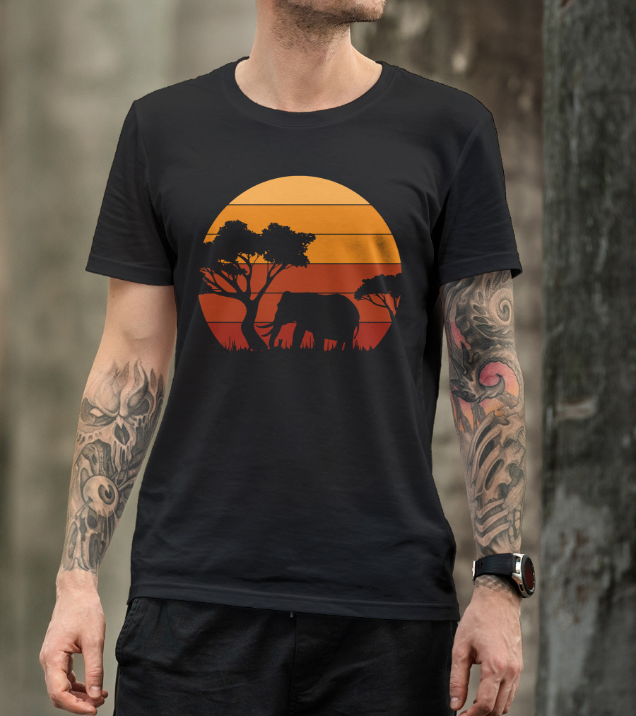 Safari Elephant Sunset Africa T-Shirt