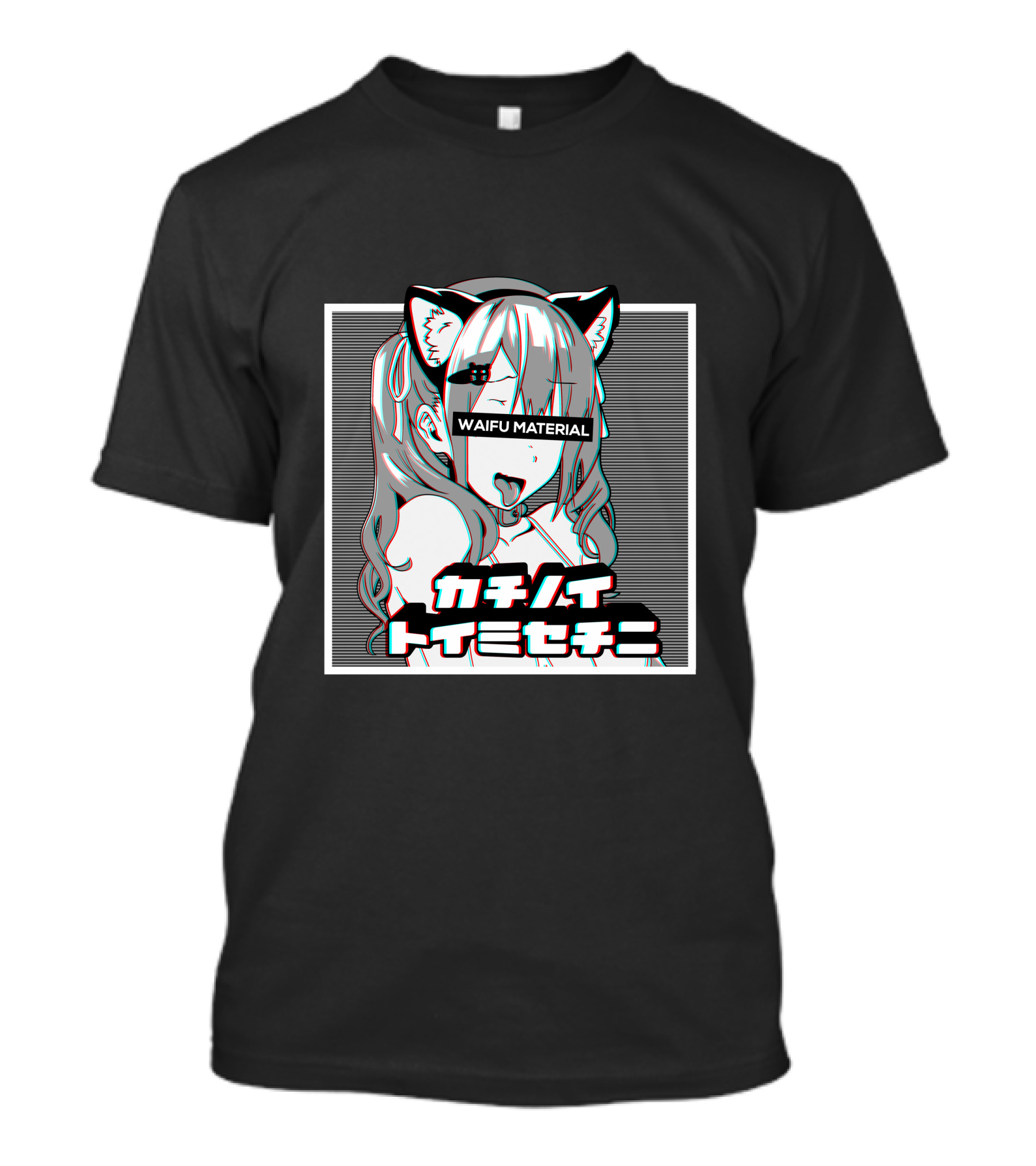 Waifu Material Ahegao Neko Girl Cosplay Aesthetic T-Shirt