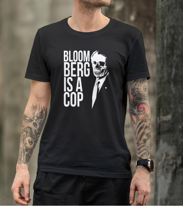 BLOOM BERG IS A COP Skull Suit Image T-Shirt