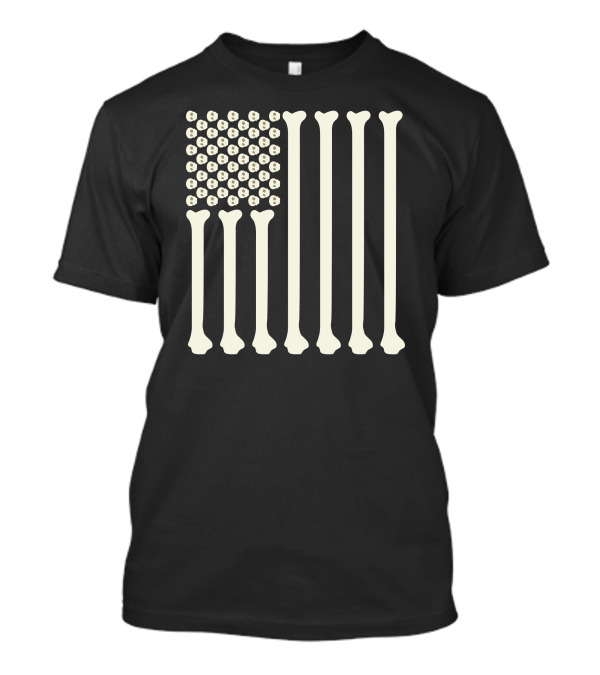 Bones And Skulls American Flag T-Shirt