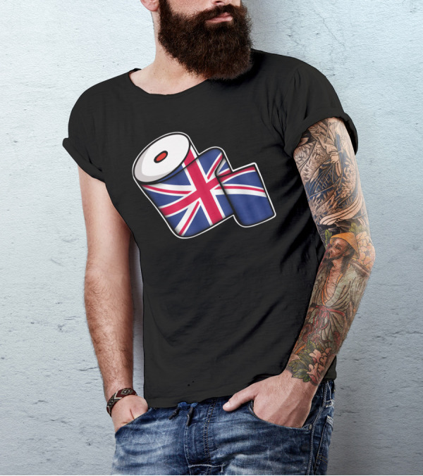 Union Jack Toilet Paper Roll Britain T-Shirt