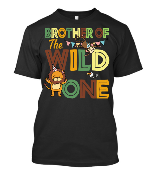 BROTHER OF THE WILD ONE LION MONKEY TOUCAN PARTY T-Shirt