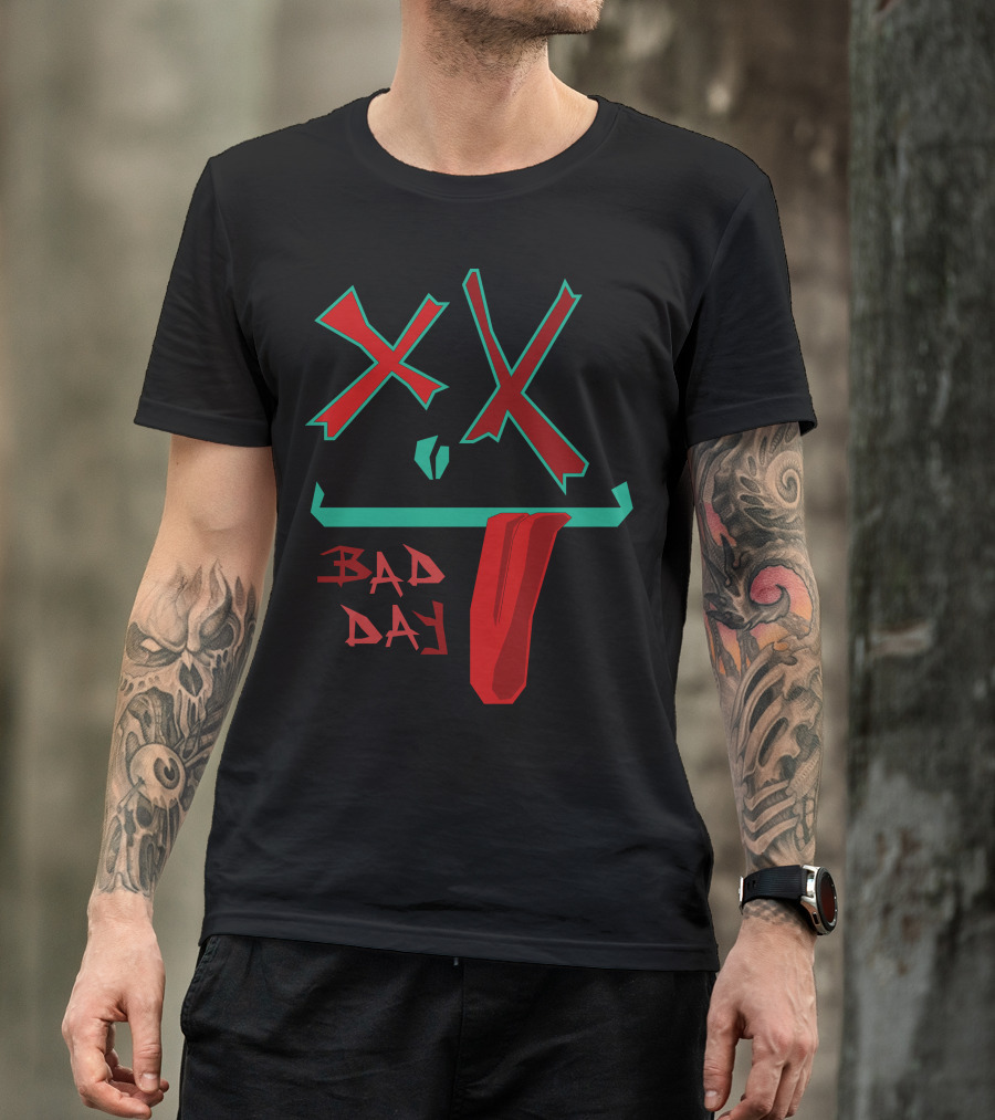 Bad Day Red XX Face With Tongue Out T-Shirt